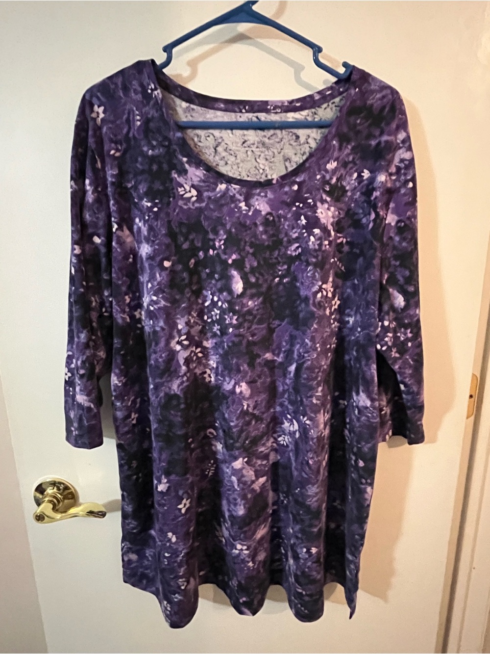 Catherine’s 0X 14/16W easy fit tees collection Purple Floral Print  Tunic